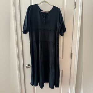 MIDI black gauze dress